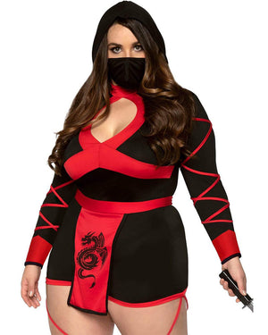 Red Dragon Ninja Womens Plus Size Costume