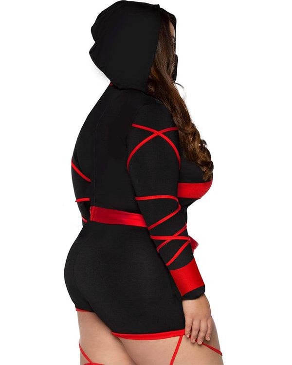Starline Damen Ninja-Kostüm Rot – Mit Kapuze, Beinteilen, Handschuhen & Maske