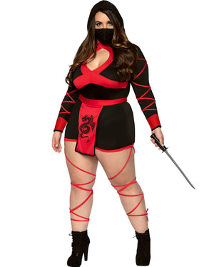 Red Dragon Ninja Womens Plus Size Costume