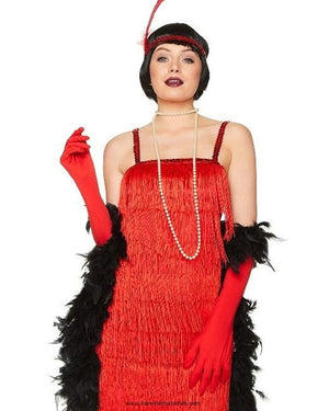 20s Red Flapper Dress Womens Costume