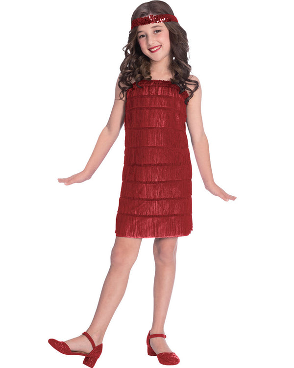 20s Red Flapper Girls Costume