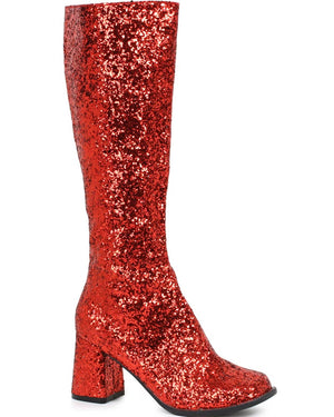 Red Glitter Go Go Womens Boots