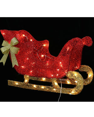 Red Gold Sleigh Christmas LED Glitter Thread 60cm