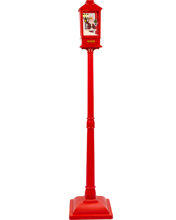 Red Christmas LED Snow and Music Lamppost with Sensor 1.5m