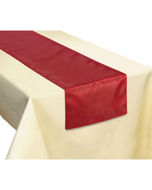 Christmas Metallic Fabric Red Luxury Table Runner