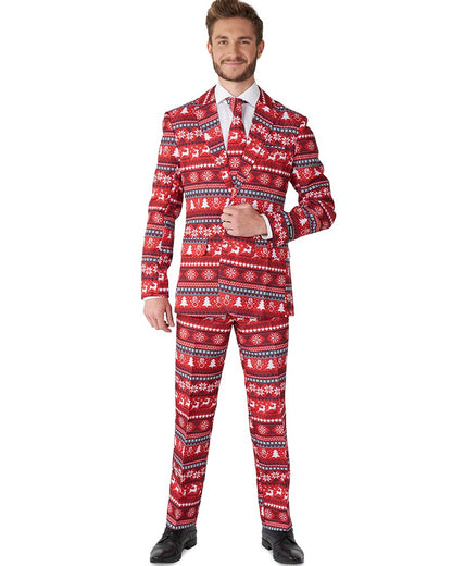 Christmas Red Nordic Pixel Suitmeister