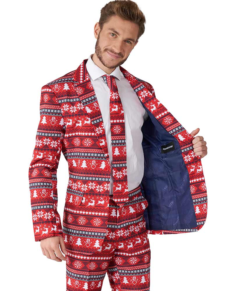 Christmas Red Nordic Pixel Suitmeister