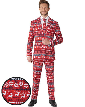 Christmas Red Nordic Pixel Suitmeister