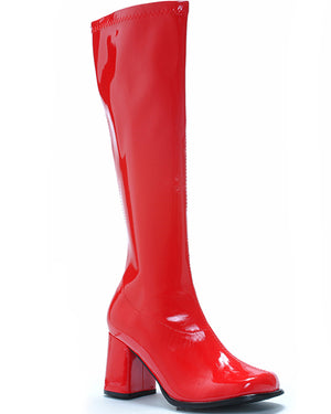 Red Patent Go Go Womens Boots