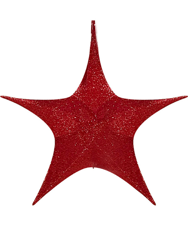 Christmas Red Pop-Up Tinsel Star 80cm