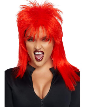 80s Rockstar Red Mullet Wig