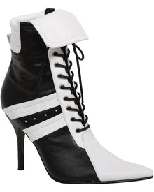 Batter Up Black and White Womens Boots