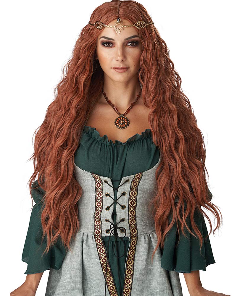 Renaissance Maiden Long Auburn Wig
