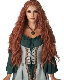 Renaissance Maiden Long Auburn Wig