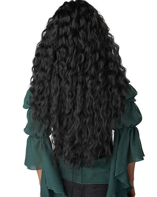 Renaissance Maiden Long Curly Black Wig