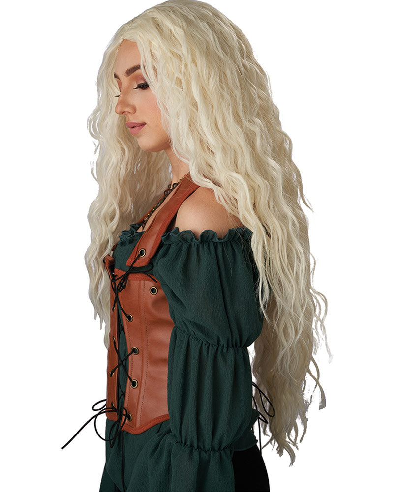 Renaissance Maiden Long Platinum Blonde Wig