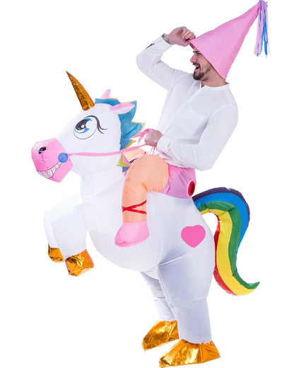 Riding A White Unicorn Inflatable Adult Book Week Costume