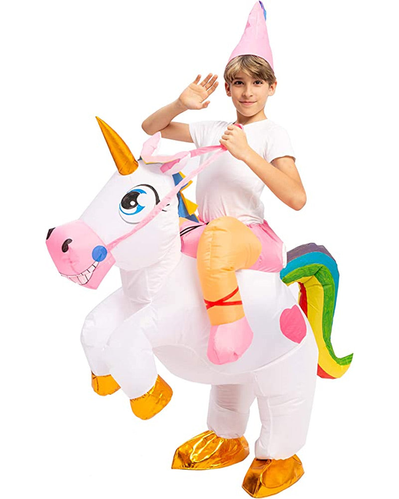 Riding A White Unicorn Inflatable Kids Book Week Costume