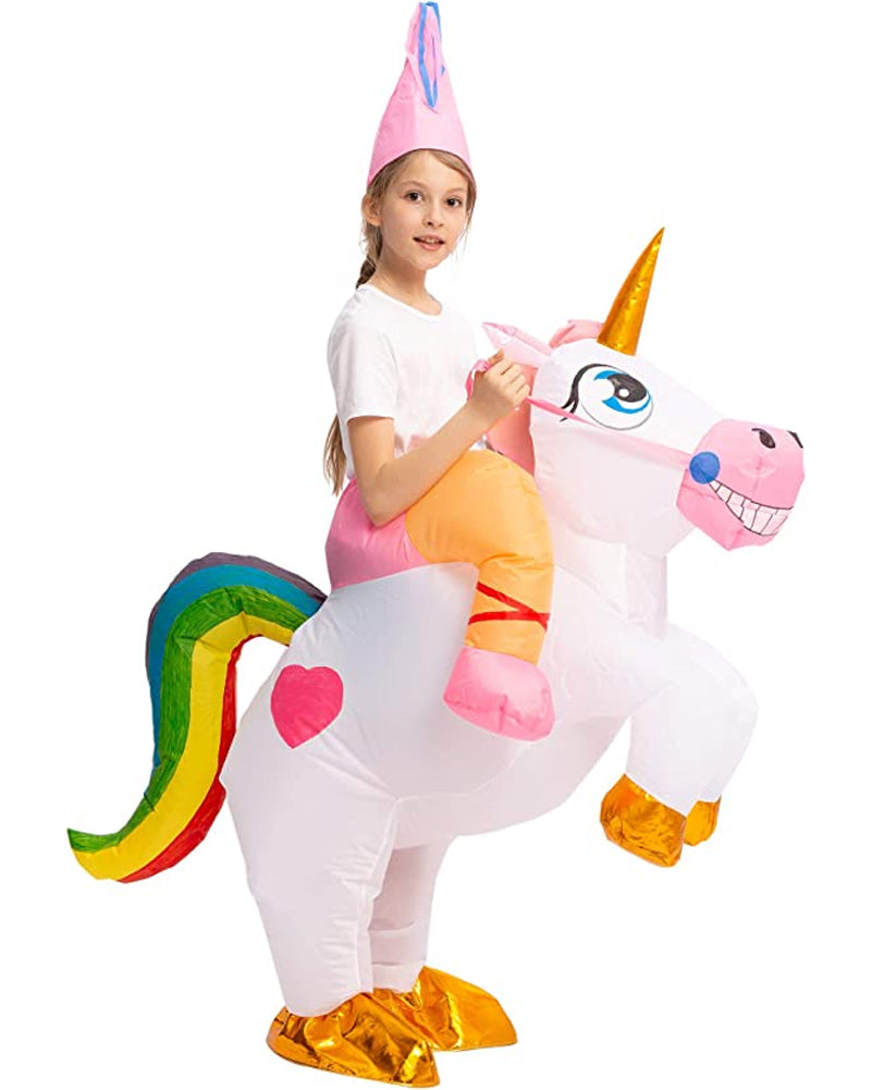 Riding A White Unicorn Inflatable Kids Book Week Costume