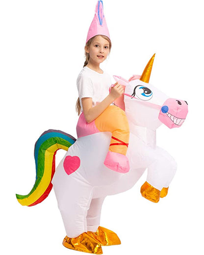 Riding A White Unicorn Inflatable Kids Book Week Costume