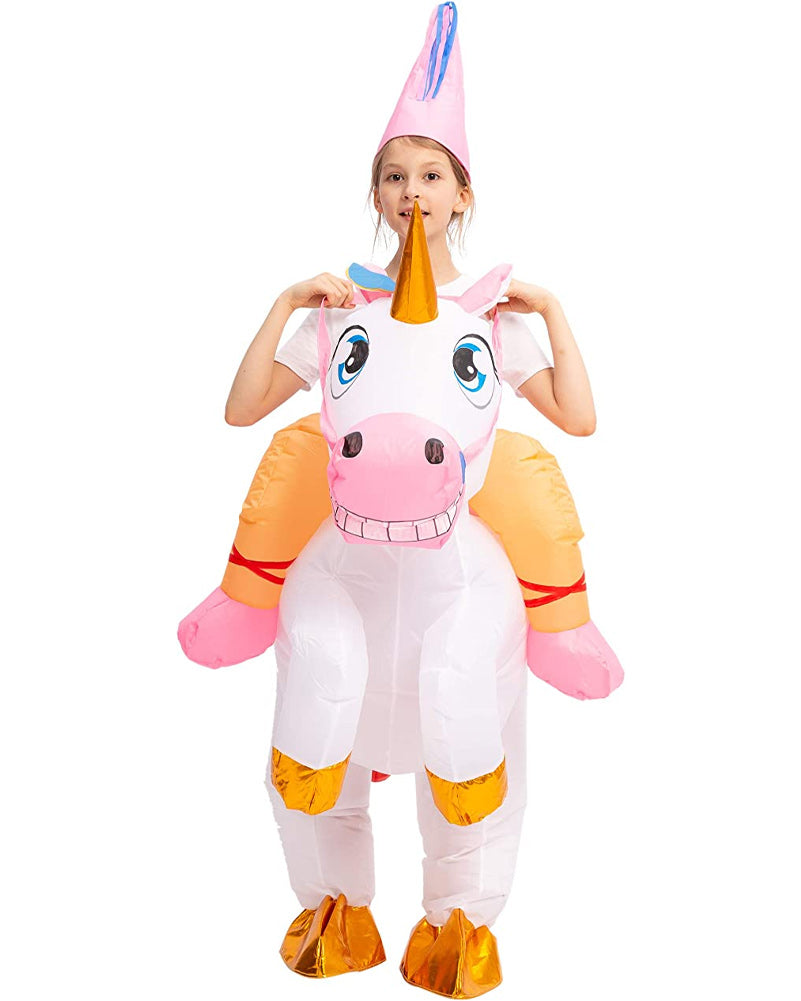 Riding A White Unicorn Inflatable Kids Book Week Costume