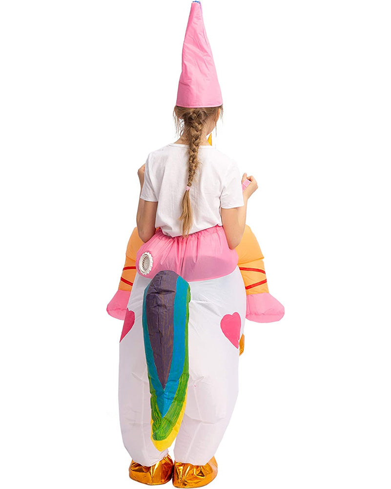 Riding A White Unicorn Inflatable Kids Book Week Costume
