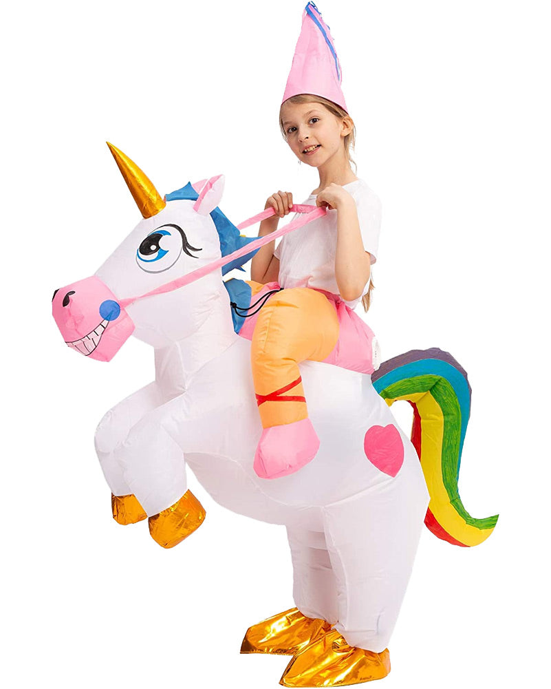 Riding A White Unicorn Inflatable Kids Book Week Costume