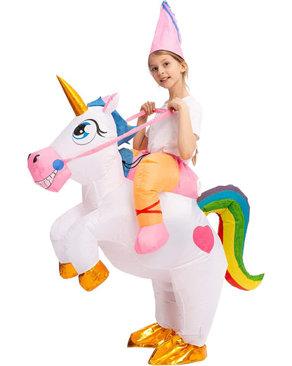 Riding A White Unicorn Inflatable Kids Book Week Costume