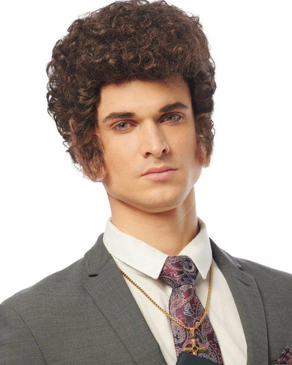 90s Righteous Preacher Curly Brown Wig