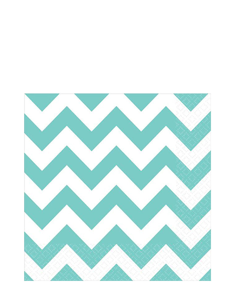 Robins Egg Blue Chevron Lunch Napkins Pack of 16