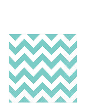 Robins Egg Blue Chevron Lunch Napkins Pack of 16