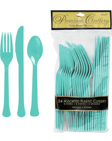 Robins Egg Blue Premium Assorted Cutlery Pack of 24