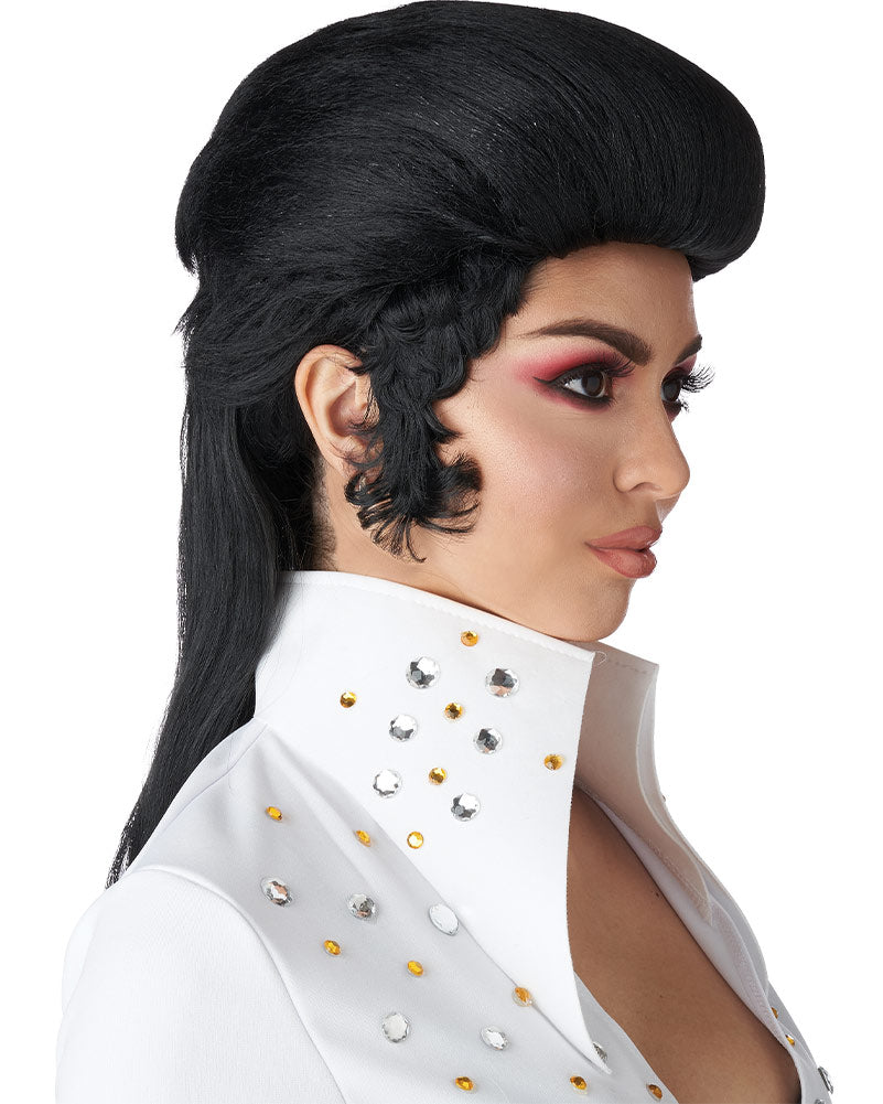 Rock n Roll Royalty Long Black Wig