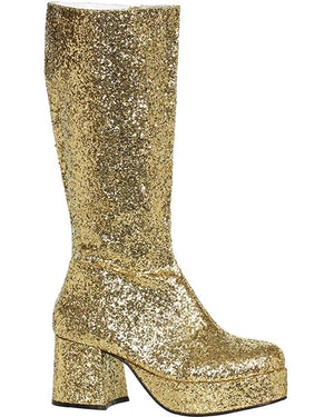70s Rocker Gold Glitter Mens Boots