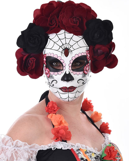 Rosa Day Of The Dead Half Mask