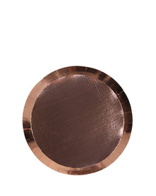 Rose Gold 17cm Round Paper Dessert Plates Pack of 10