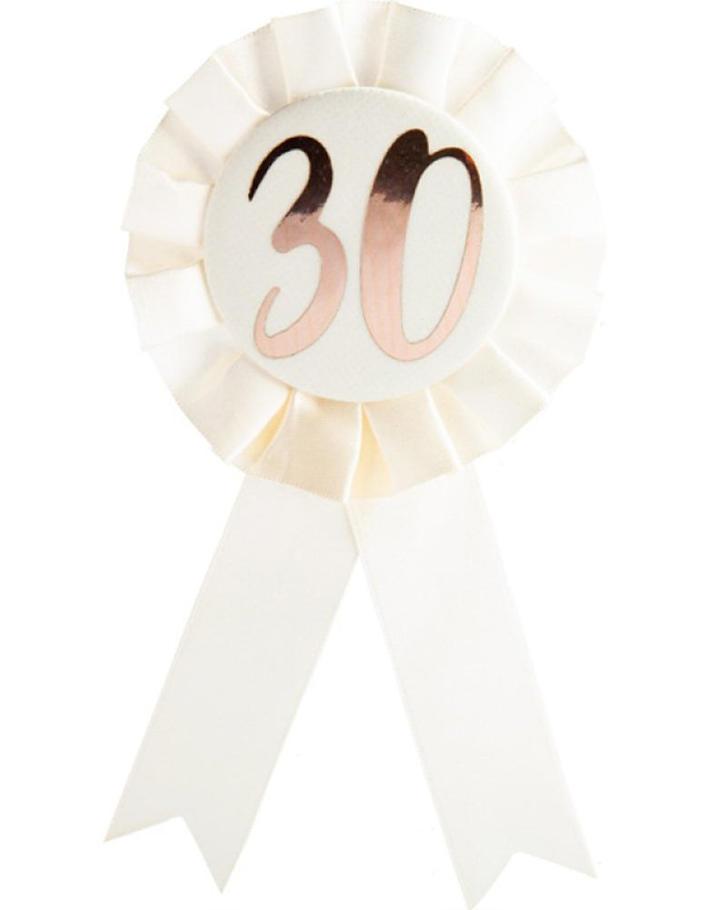 Rose Gold 30 Rosette Badge