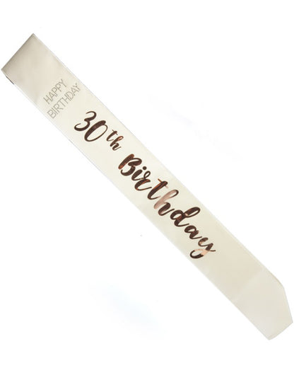 Rose Gold 30th Sash