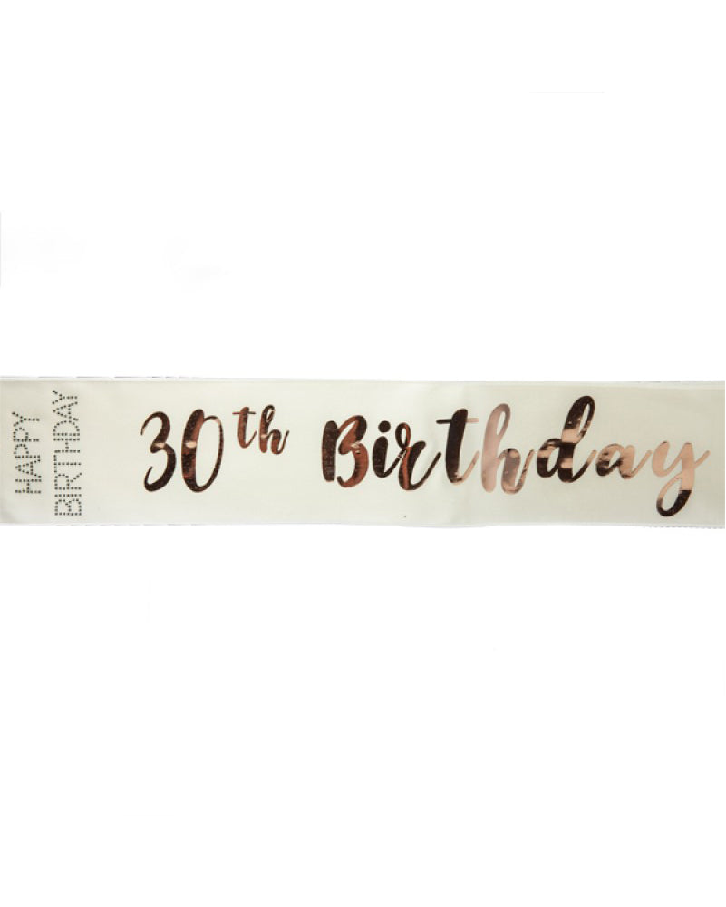 Rose Gold 30th Sash