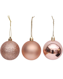 Rose Gold 6cm Baubles Pack of 8