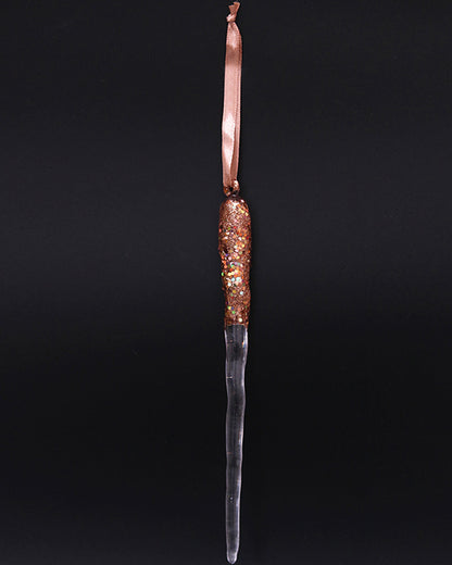 Rose Gold Glitter Icicle Tree Ornament 19cm