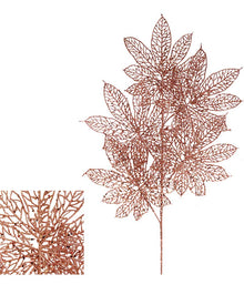 Rose Gold Glitter Spray Leaves 84cm