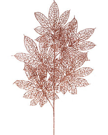 Rose Gold Glitter Spray Leaves 84cm