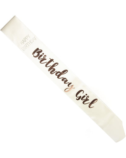 Rose Gold Happy Birthday Girl Sash