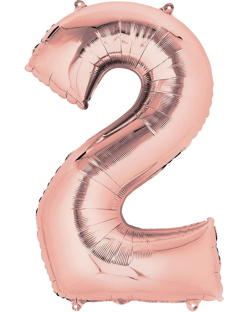 Rose Gold 40cm Number 2 Foil Balloon