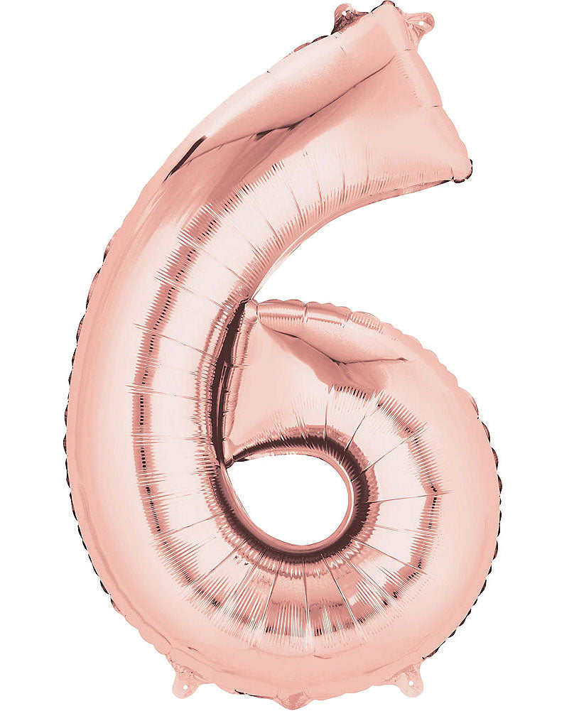 Rose Gold 40cm Number 6 Foil Balloon