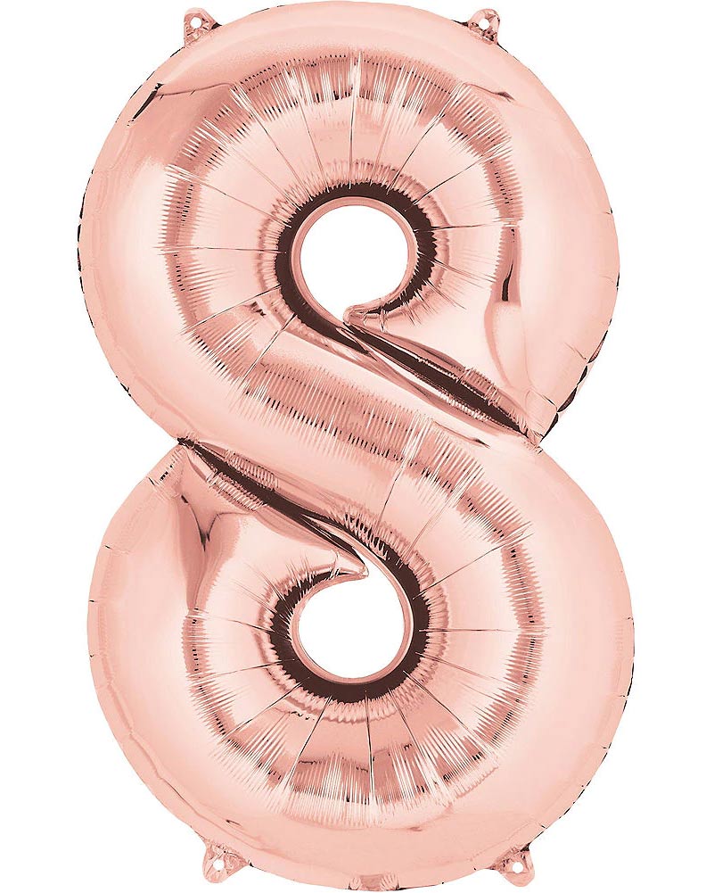 Rose Gold 40cm Number 8 Foil Balloon