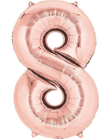 Rose Gold 40cm Number 8 Foil Balloon