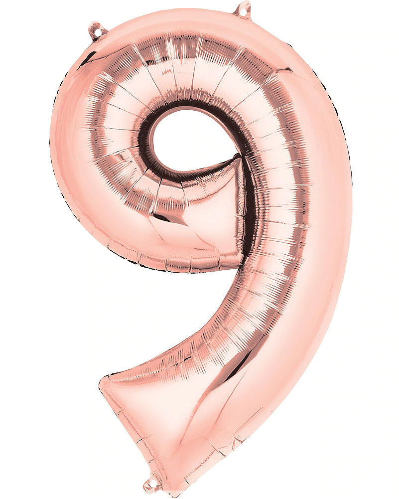 Rose Gold 40cm Number 9 Foil Balloon