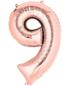 Rose Gold 40cm Number 9 Foil Balloon